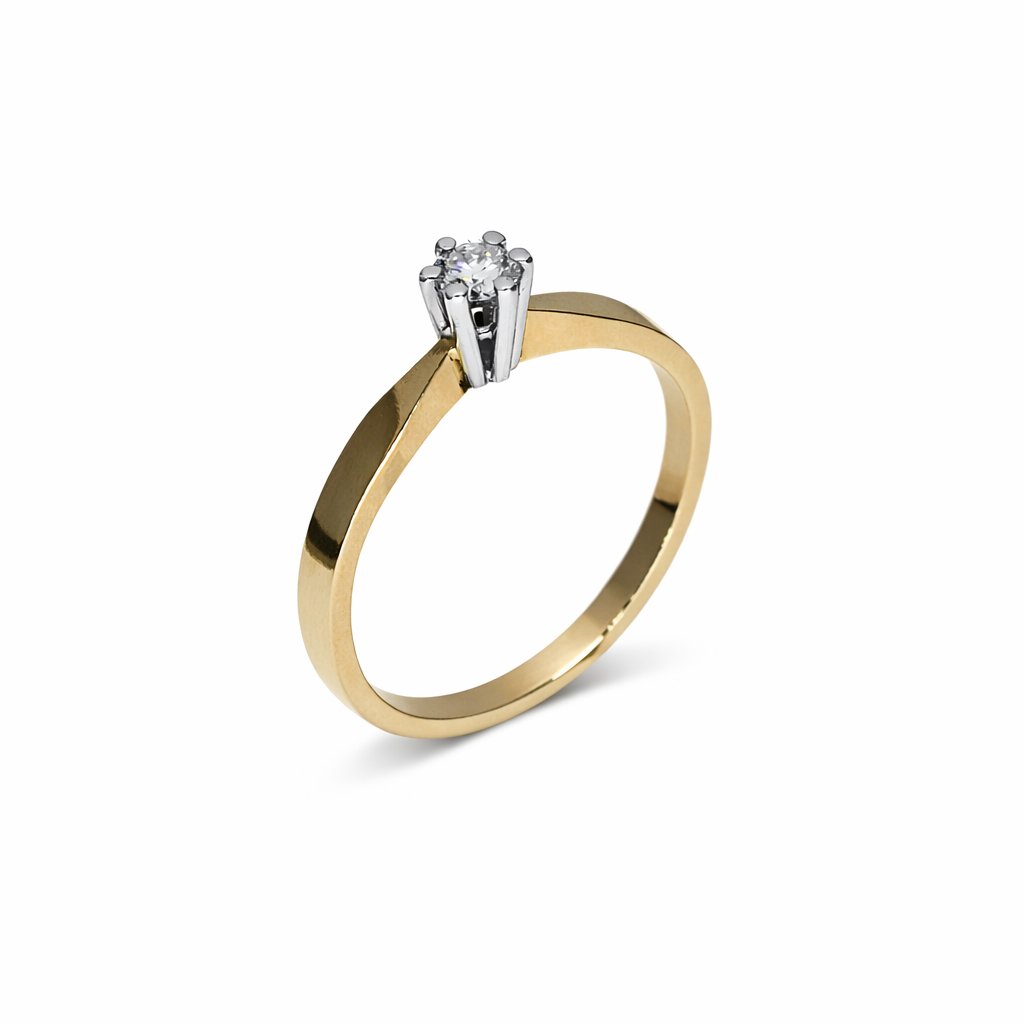 Yellow Gold Solitaire Ring 0.17 crt.